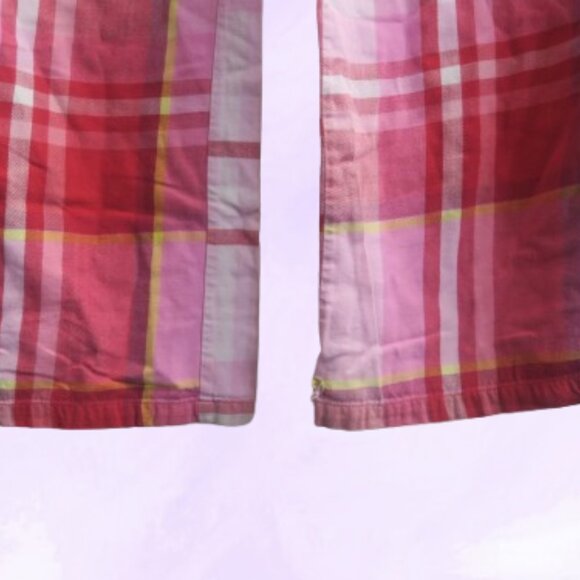 PINK Victoria's Secret distressed ripped plaid pj pajamas pants in pink and red - Picture 9 of 12